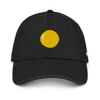 Denim hat, black, front, "Egg Yolk" image embroidery