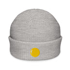 Teenie weenie beanie, athletic heather, front, "Egg Yolk" embroidery