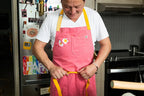 Kenji López-Alt wears his pink Hedley & Bennett collaboration apron