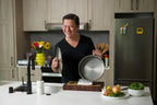 Kenji López-Alt poses with his new Our Place Braiser collaboration product