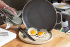Kenji López-Alt uses his Our Place Titanium Pro Pans to cook fried eggs