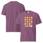 T-shirt, berry, front and back, "Egg Yolk Grid" print on the front, no print on the back