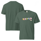 T-shirt, blue spruce, front and back, "MSG Chemical Compound" print on the front, no print on the back