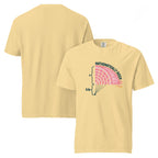 T-shirt, butter, front and back, "Onion Math" print on the front, no print on the back
