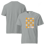 T-shirt, granite, front and back, "Egg Yolk Grid" print on the front, no print on the back
