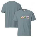 T-shirt, ice blue, front and back, "MSG Chemical Compound" print on the front, no print on the back