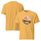 T-shirt, mustard, front and back, "Better with Frienjis" print on the front, no print on the back