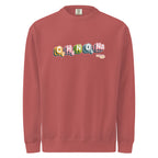 Crewneck sweatshirt, crimson, front, "MSG Chemical Compound" print