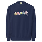 Crewneck sweatshirt, true navy, front, "MSG Chemical Compound" print